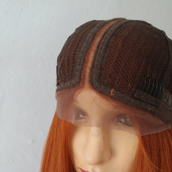 Light copper lace front ginger wig main image 4